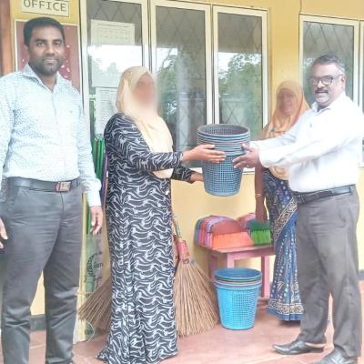 Donation of equipment required for outdoor cleaning of old students